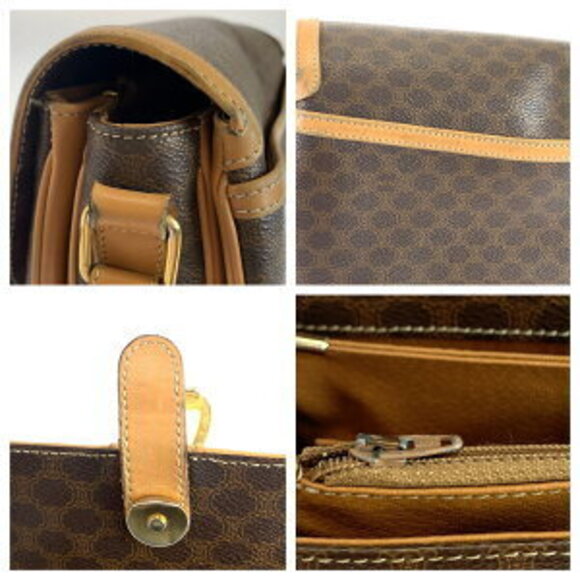 Celine Macadam brown leather shoulder bag - Picture 6 of 10